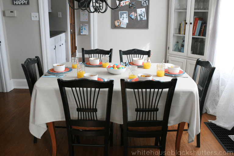 colorful and simple Easter brunch tablescape with items from Target!