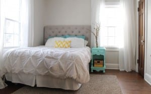 I am loving this calm and simple master bedroom!