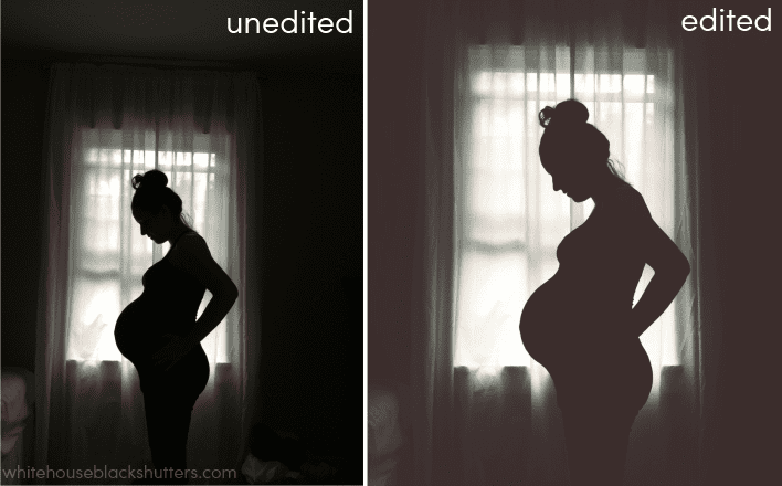 how to take a pregnancy silhouette photo, with your iPhone! // whitehouseblackshutters.com