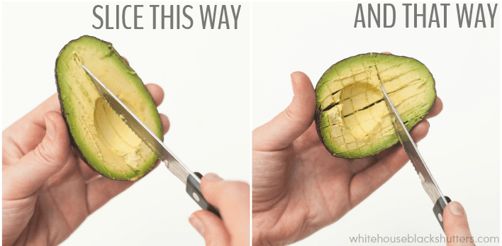 learn how to cut an avocado, even not-so-ripe ones! Can't believe I didn't know this trick before