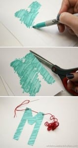 make a DIY scribble letter garland! free #printable letters included!