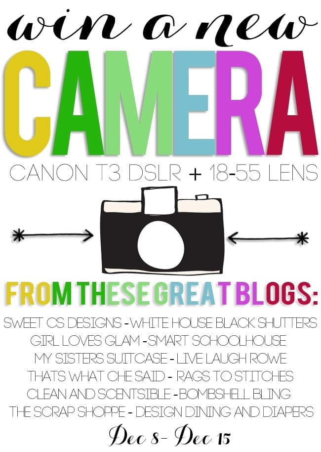 win a new Canon t3 camera and have it before Christmas! click to enter. 
