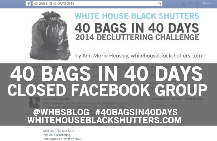 join the 40 bags in 40 days closed facebook group!