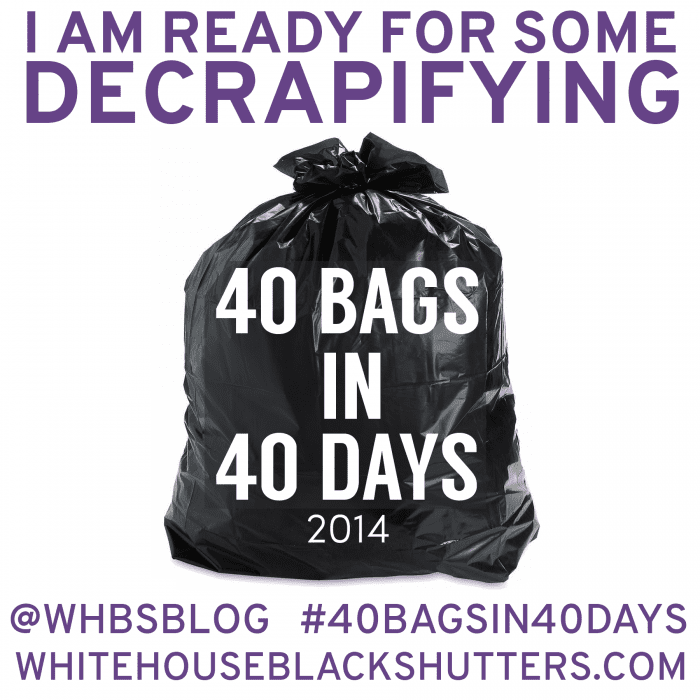 join the decluttering revolution! Challenge yourself to simplify and get rid of 40 bags in 40 days. #40bagsin40days