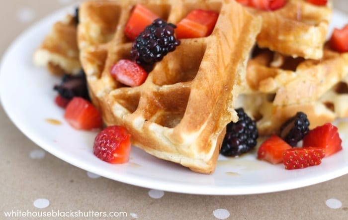 The best waffle recipe EVER! Soft, buttery, and slightly crispy.