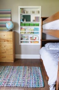 colorful but neutral shared kids room, love the colors!