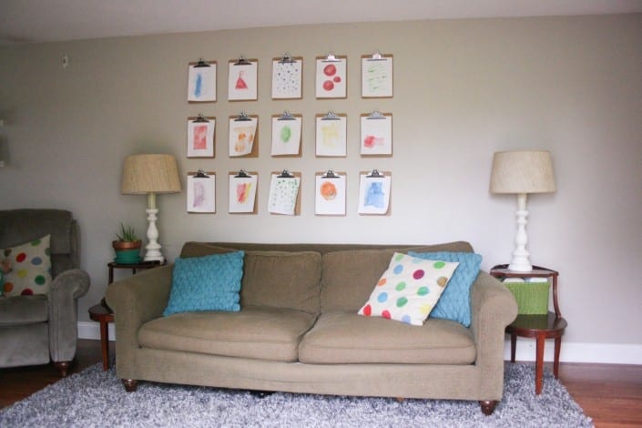 simple changes, secondhand furniture, and paint make this family room fun