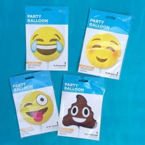 emoji balloon photo props - great idea for summer parties!